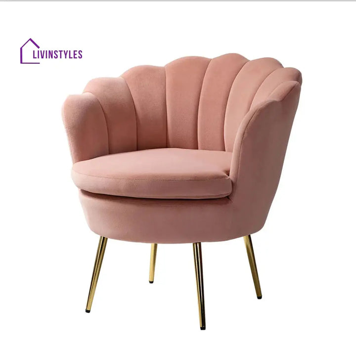 Shalini Shell Motif Luxury Velvet Lounge Chair