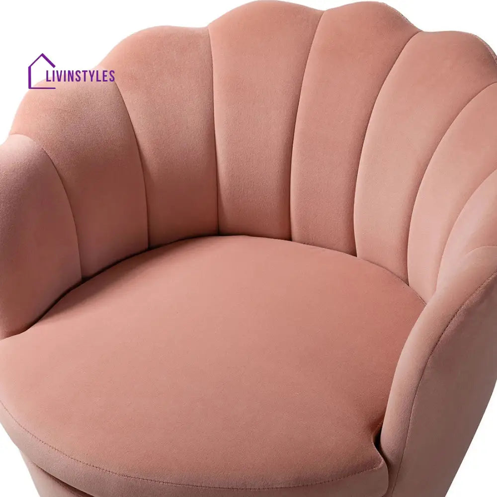 Shalini Shell Motif Luxury Velvet Lounge Chair
