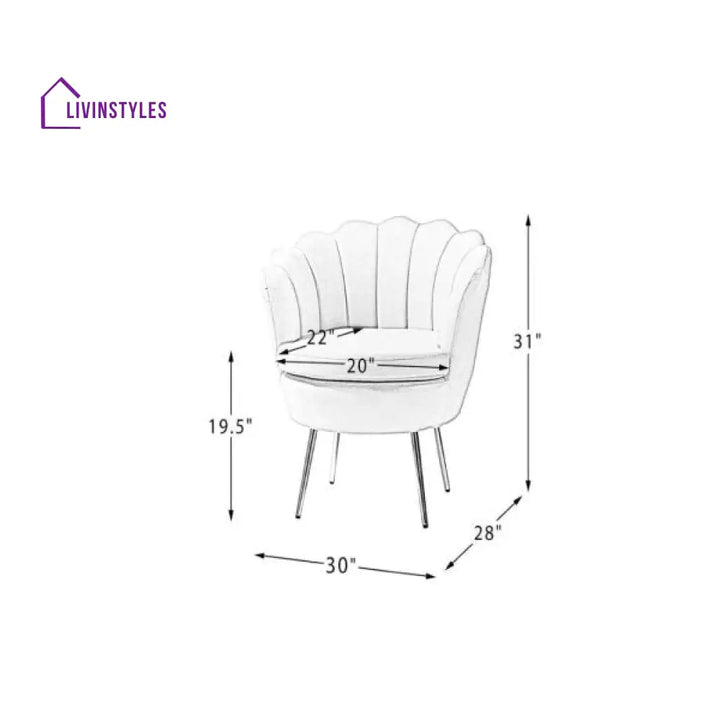 Shalini Shell Motif Luxury Velvet Lounge Chair