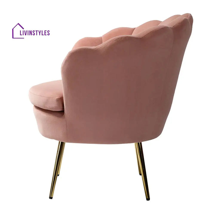 Shalini Shell Motif Luxury Velvet Lounge Chair