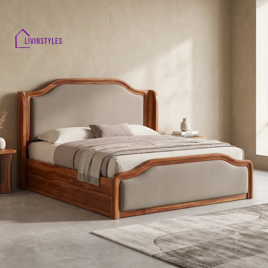 Shankar Wooden Double Bed | Hydraulic Bed in King Size