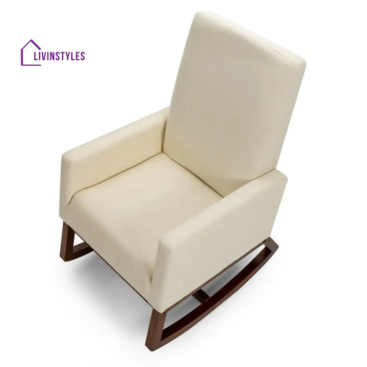 Sharvani Solid Wood and Fabric Rocking Chair | Arm Chair | Living Room Chair | Lounge Chair