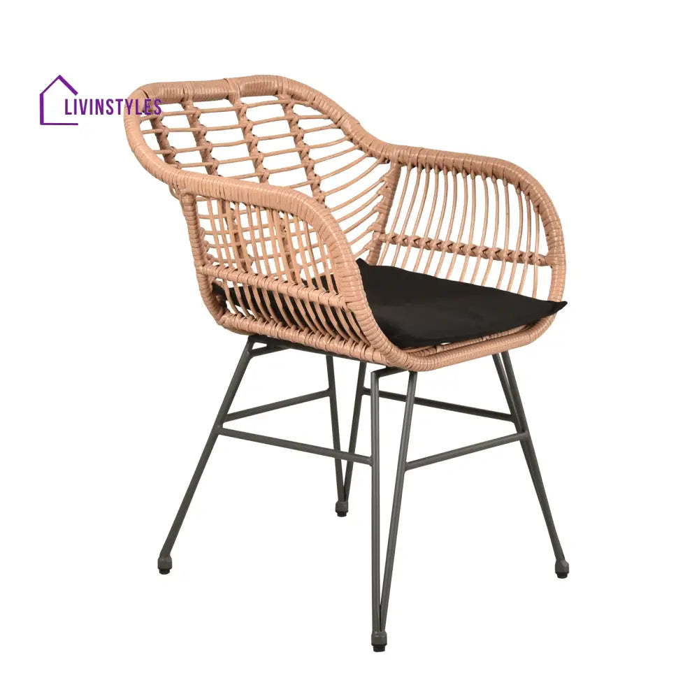 Shashibala Outdoor Patio Seating Set 2 Chairs and 1 Table Set (Honey + Black) - Coffee Table Sets