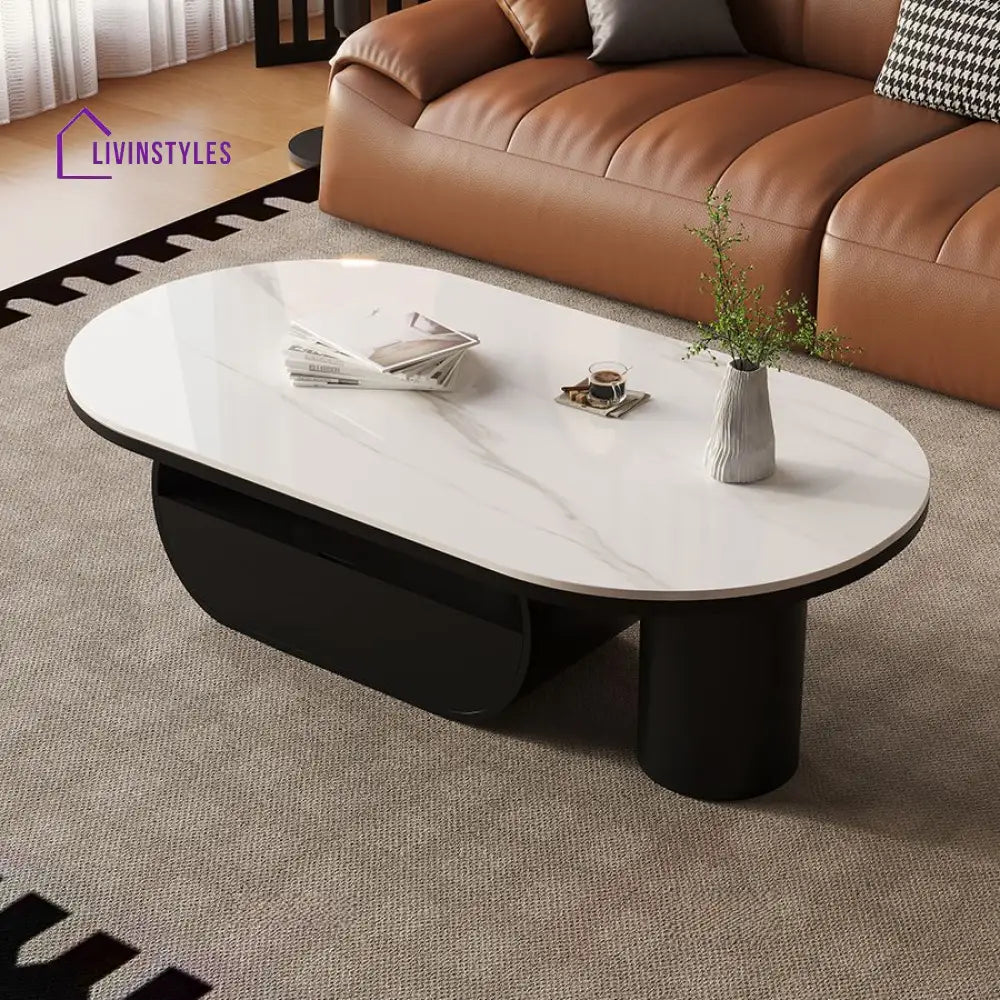 Shaurya Stainless Steel Coffee Table for Living Room - White