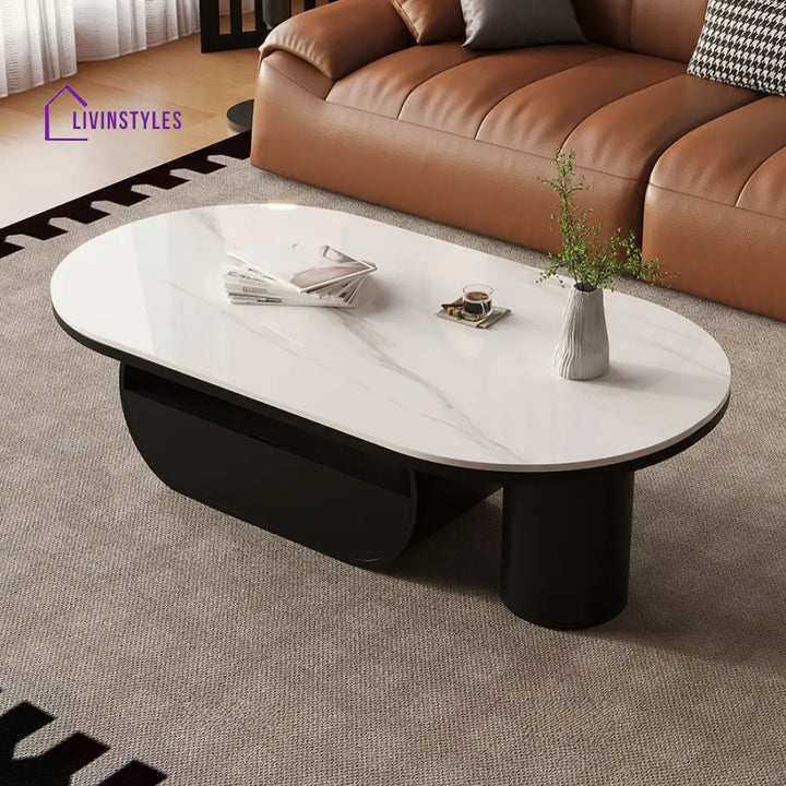 Shaurya Stainless Steel Coffee Table for Living Room - White