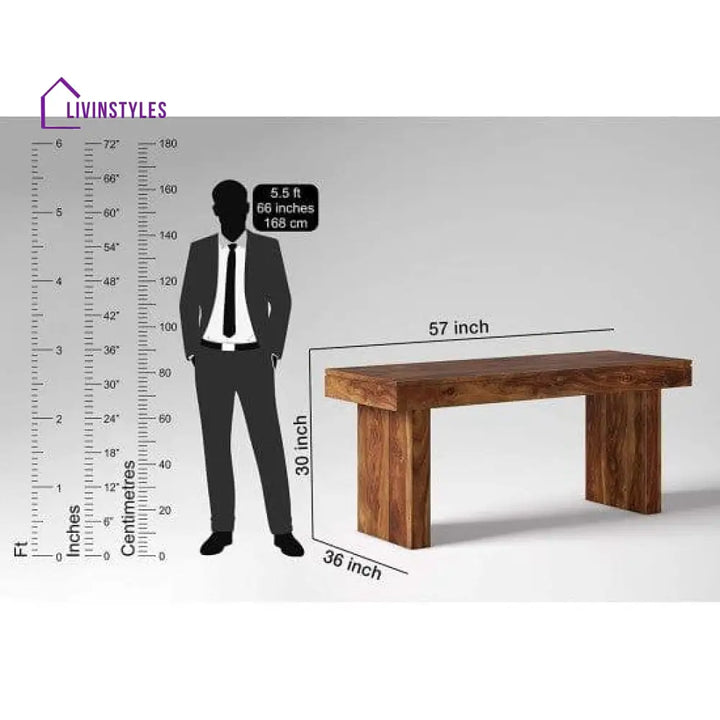 Sheesham Wood Dining Set Six Seater With Bench | Dining Room Furniture In Honey Finish