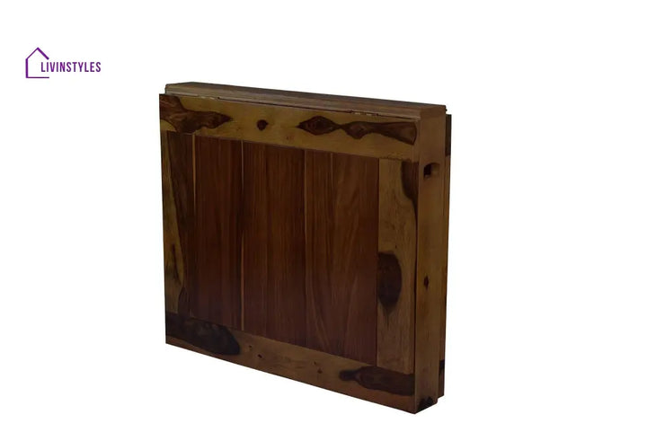Sheesham Wood Foldable Dining Table In Walnut Finish