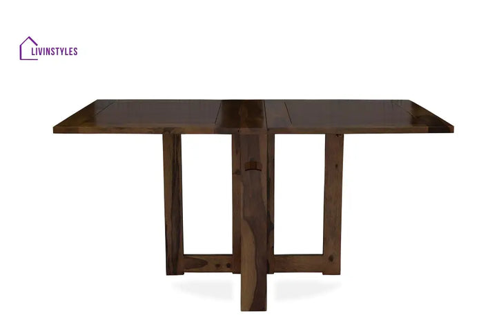 Sheesham Wood Foldable Dining Table In Walnut Finish