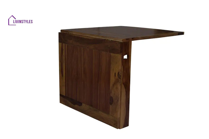 Sheesham Wood Foldable Dining Table In Walnut Finish