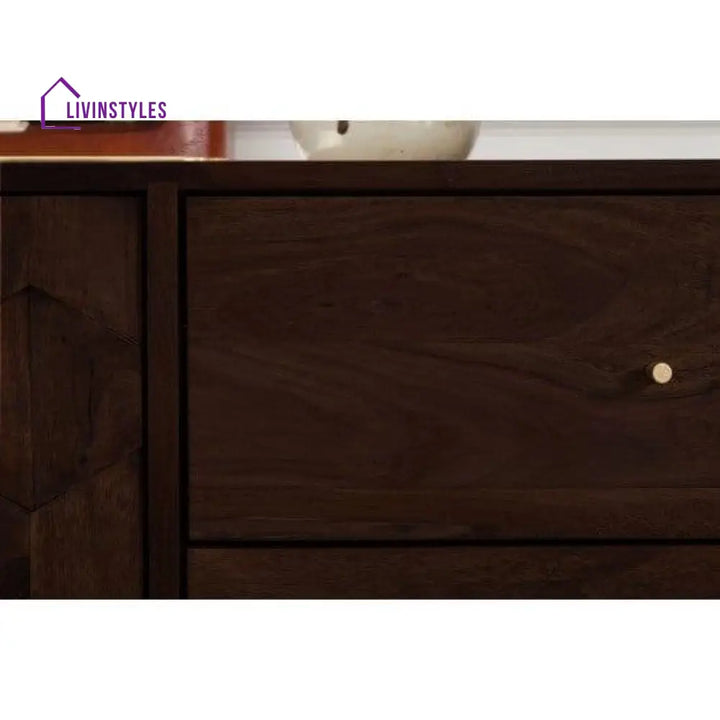 Sheesham Wood Geneva Sideboard With Three Drawer 145X40X75 Cm (Walnut Finish)