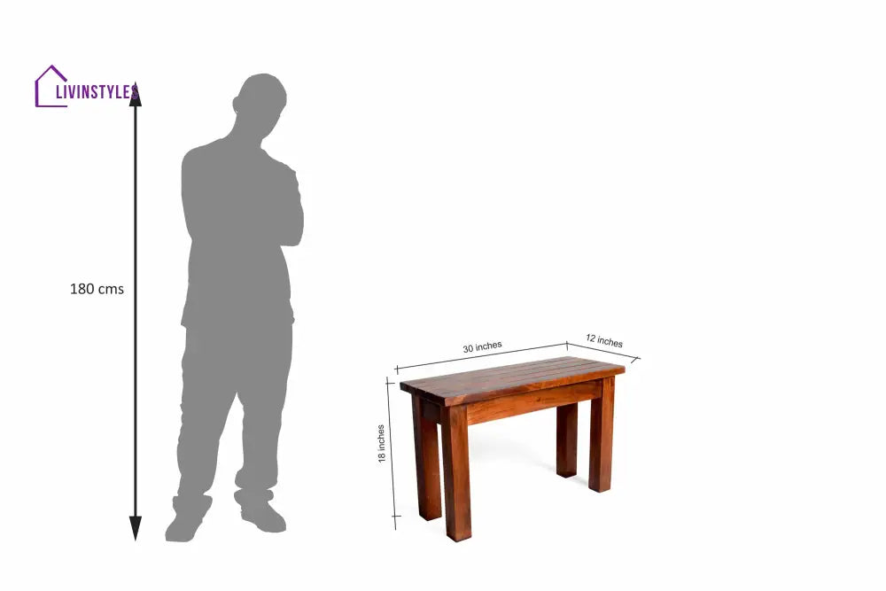Sheesham Wood Hallway Bench In Honey Finish