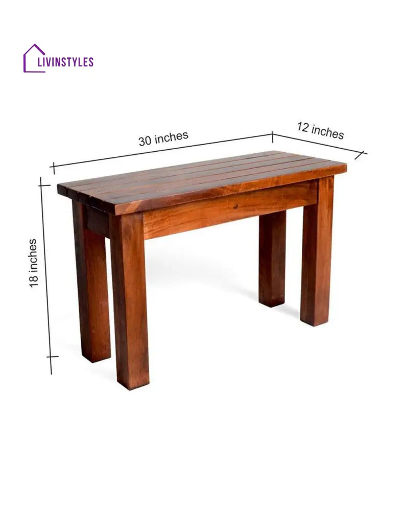 Sheesham Wood Hallway Bench In Honey Finish
