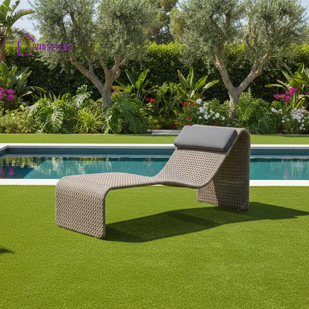 Shergi Outdoor Swimming Poolside Lounger (Brown) - Loungers