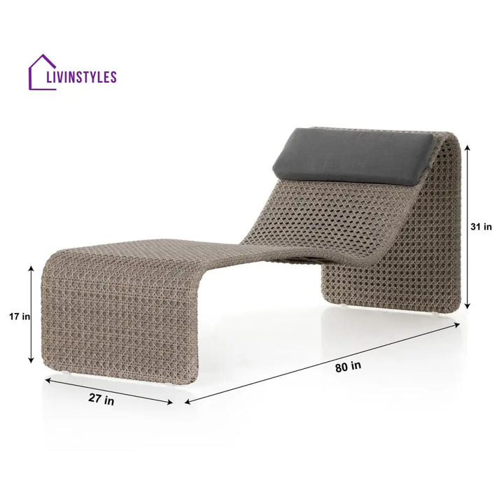 Shergi Outdoor Swimming Poolside Lounger (Brown) - Loungers
