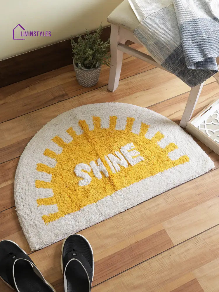 Shine Bath Mat Semi Circle Rug Cotton Mats