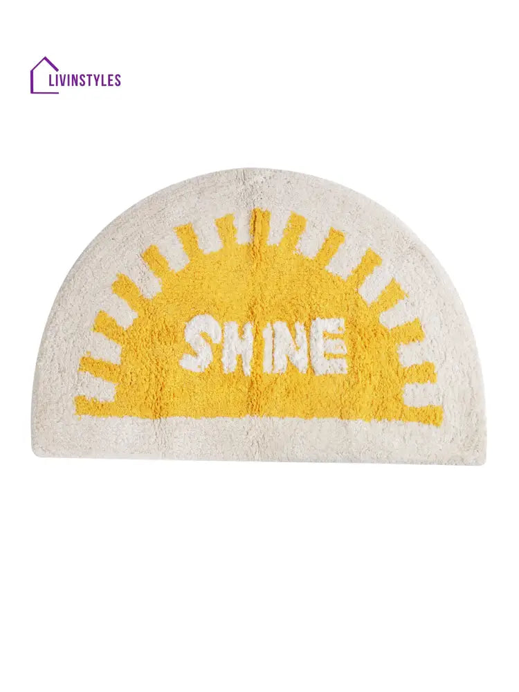Shine Bath Mat Semi Circle Rug Cotton Mats
