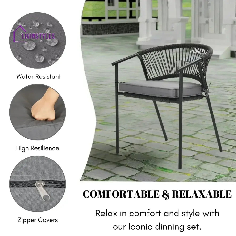 Shiori 4-Piece Outdoor Rope Patio Dining Chairs - Dinning Chairs