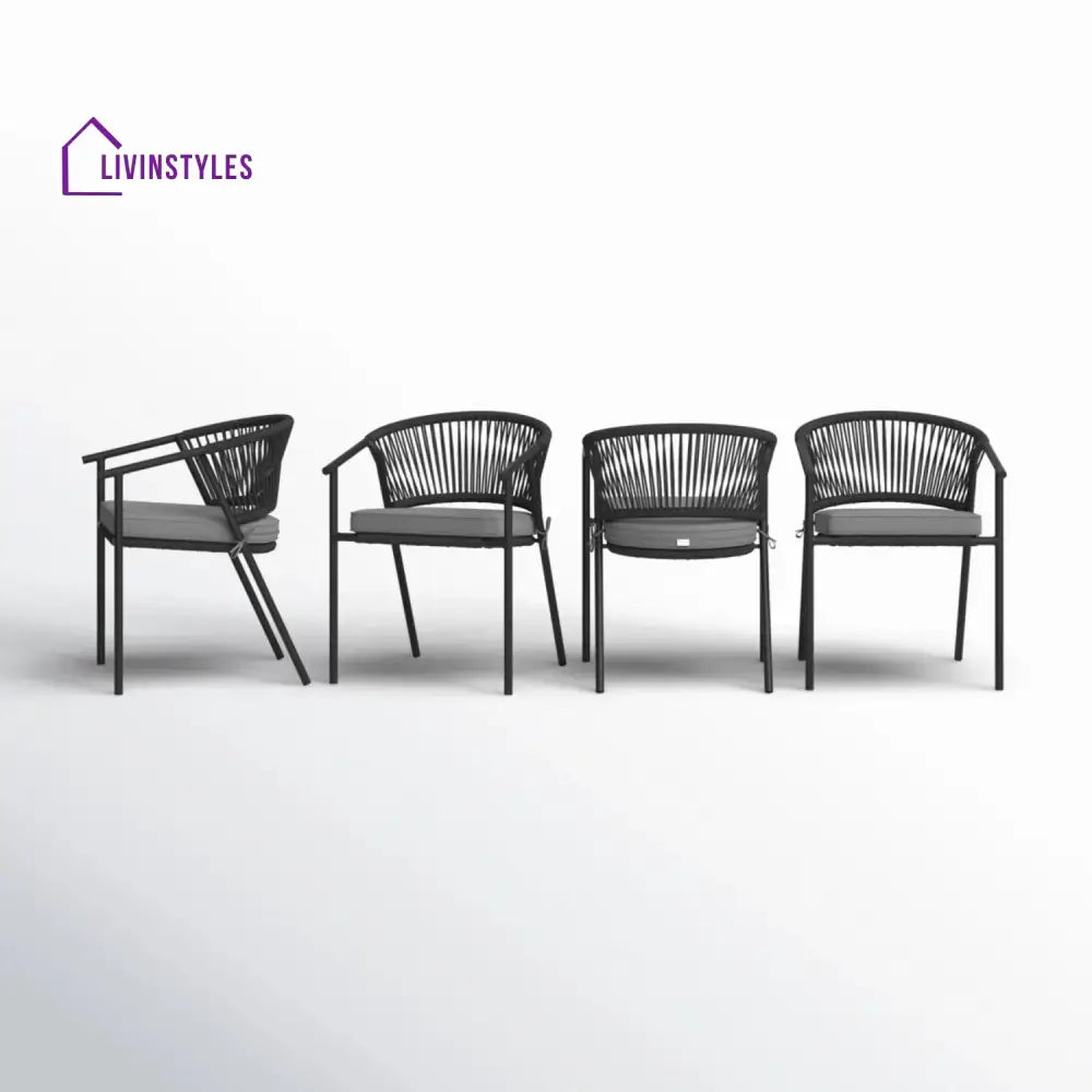 Shiori 4-Piece Outdoor Rope Patio Dining Chairs - Dinning Chairs