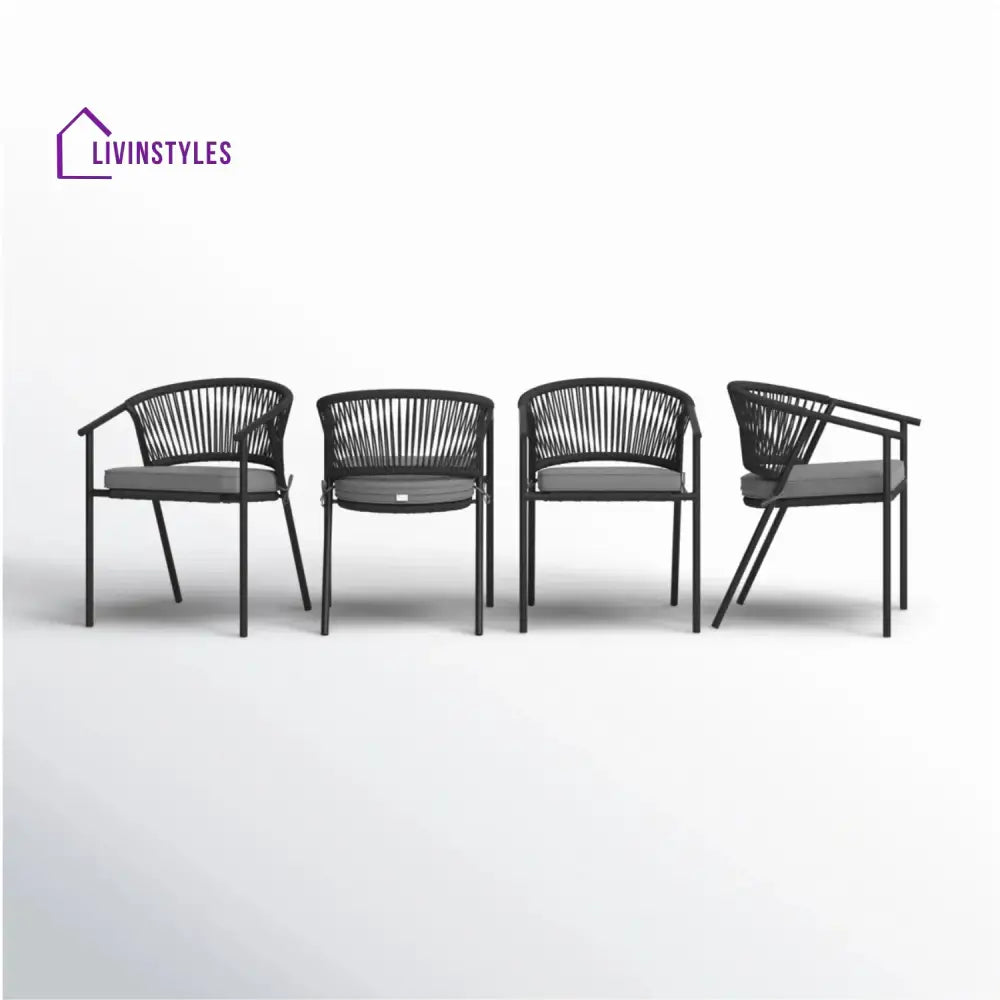 Shiori 4-Piece Outdoor Rope Patio Dining Chairs - Dinning Chairs
