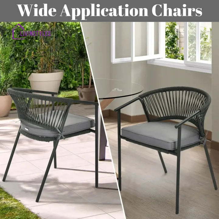 Shiori 4-Piece Outdoor Rope Patio Dining Chairs - Dinning Chairs