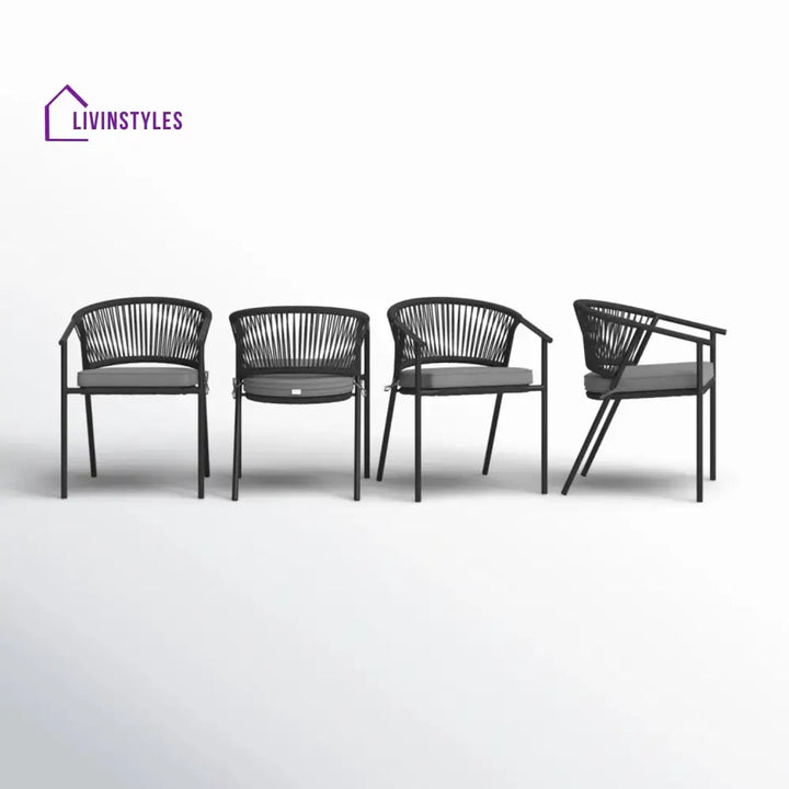 Shiori 4-Piece Outdoor Rope Patio Dining Chairs - Dinning Chairs