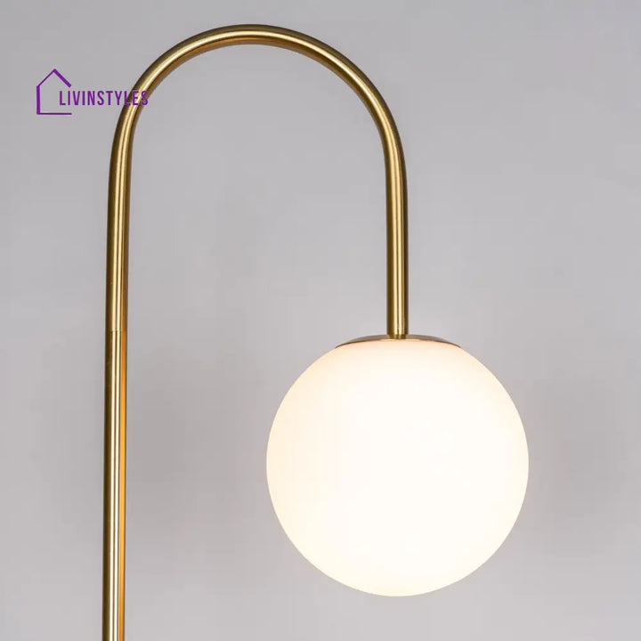 Shiva Marble Floor Lamp In Gold Colour Lamps