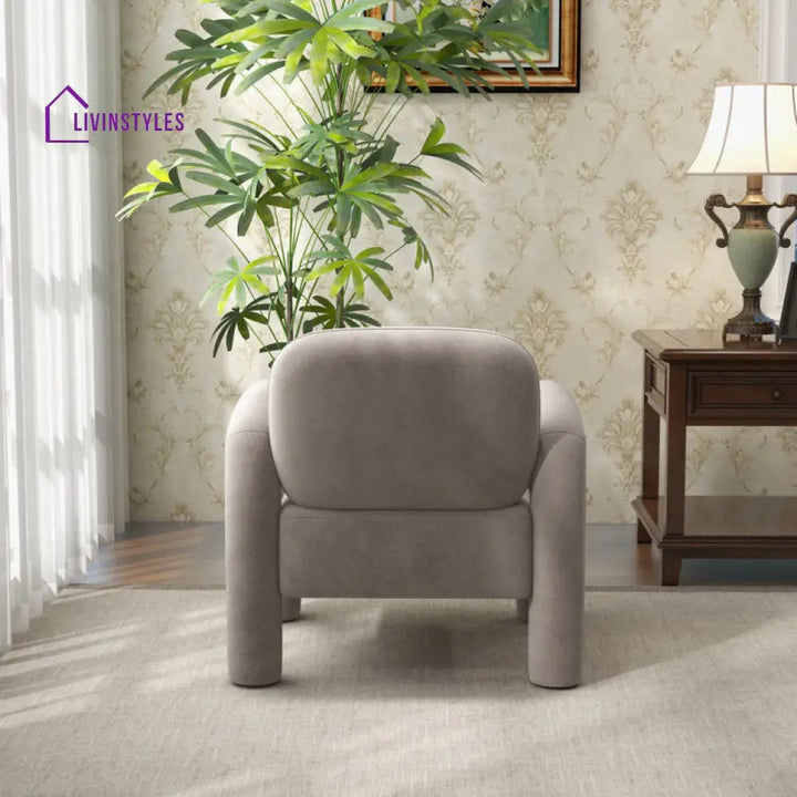 Shloka Solid Wood and Fabric Arm Chair | Living Room Chair | Lounge Chair