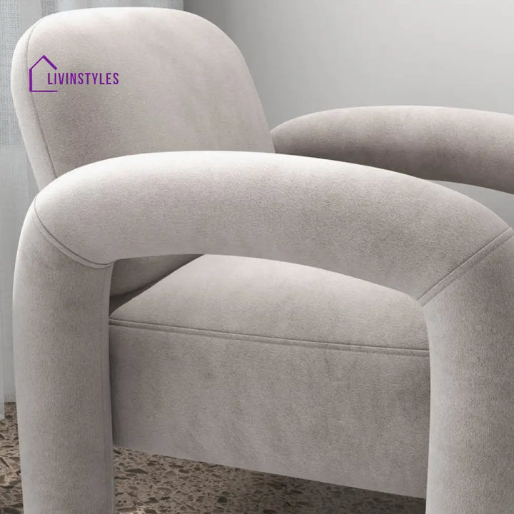 Shloka Solid Wood and Fabric Arm Chair | Living Room Chair | Lounge Chair