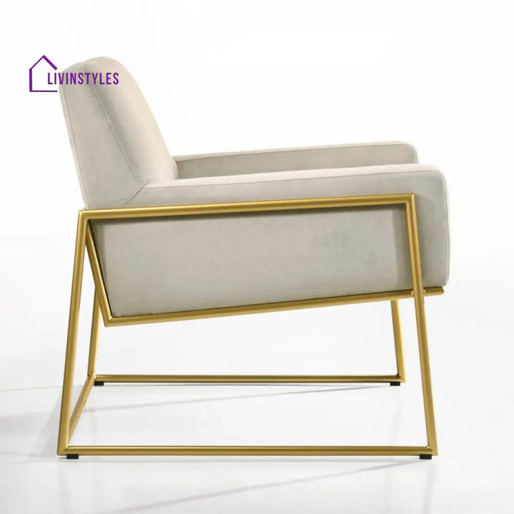 Shravi Metal and Fabric Arm Chair | Living Room Chair | Lounge Chair