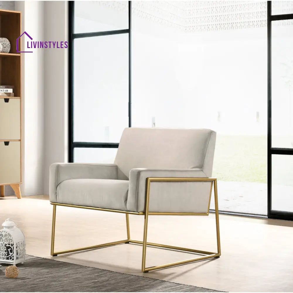 Shravi Metal and Fabric Arm Chair | Living Room Chair | Lounge Chair