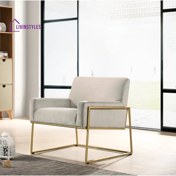 Shravi Metal and Fabric Arm Chair | Living Room Chair | Lounge Chair