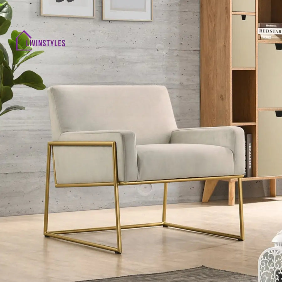 Shravi Metal and Fabric Arm Chair | Living Room Chair | Lounge Chair