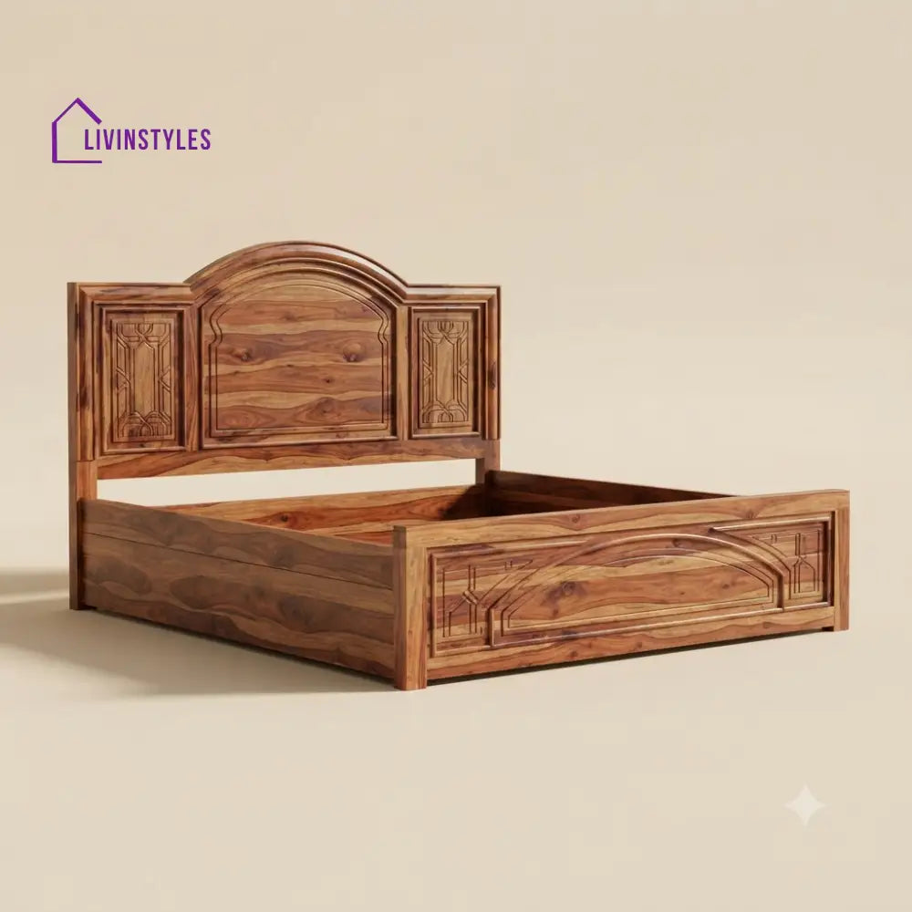 Shreedevi Sheesham Wood Bed With Box Storage | Wooden Bed