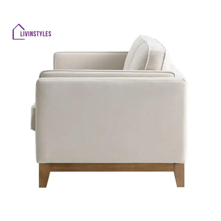 Dipley Champagne Velvet Sofa 3-Seater Sofas
