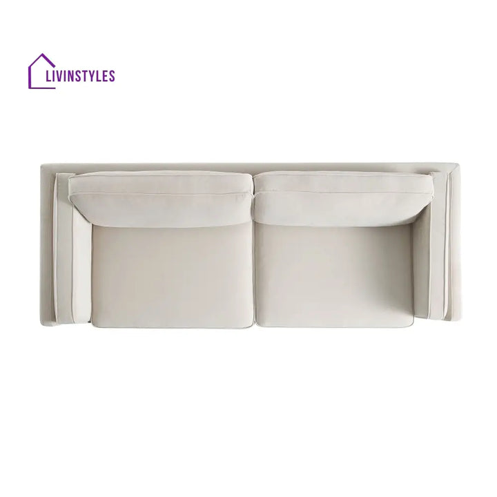 Dipley Champagne Velvet Sofa 3-Seater Sofas