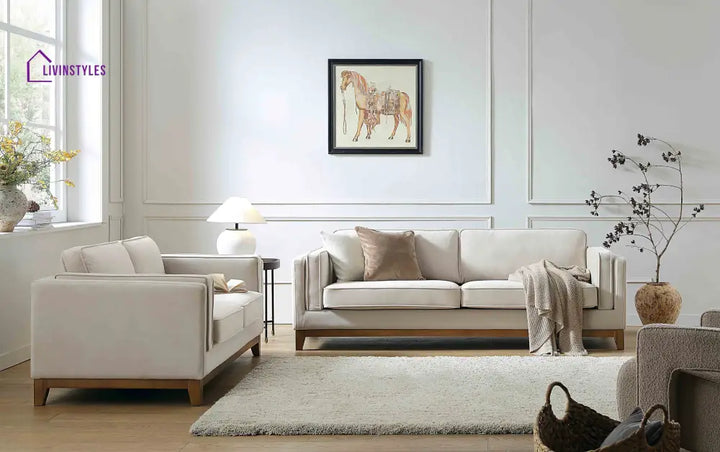 Dipley Champagne Velvet Sofa 3-Seater Sofas