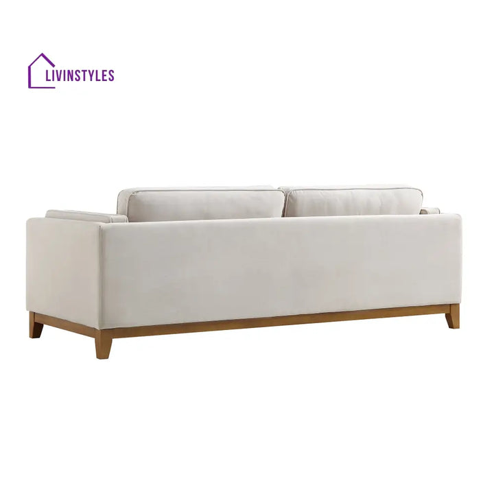 Dipley Champagne Velvet Sofa 3-Seater Sofas