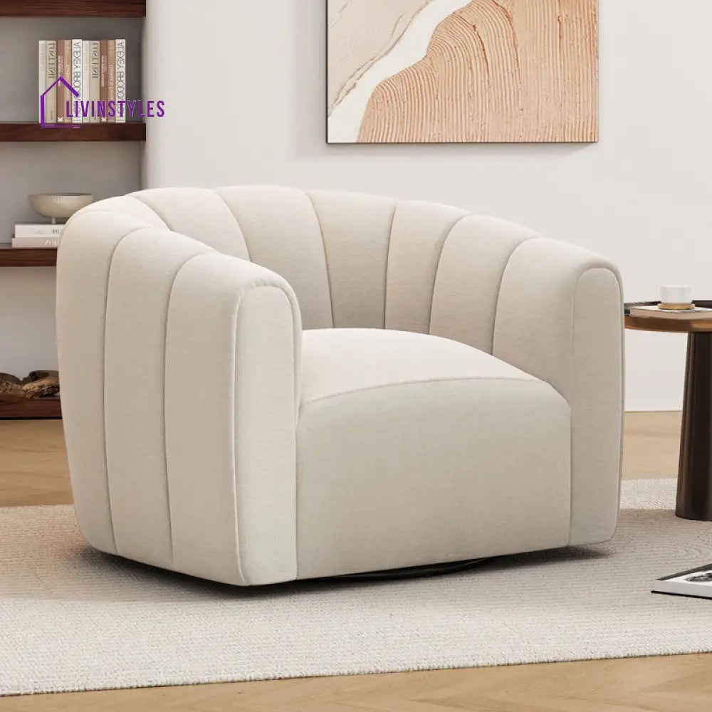 Shrutika Solid Wood and Fabric Arm Chair | Living Room Chair | Lounge Chair