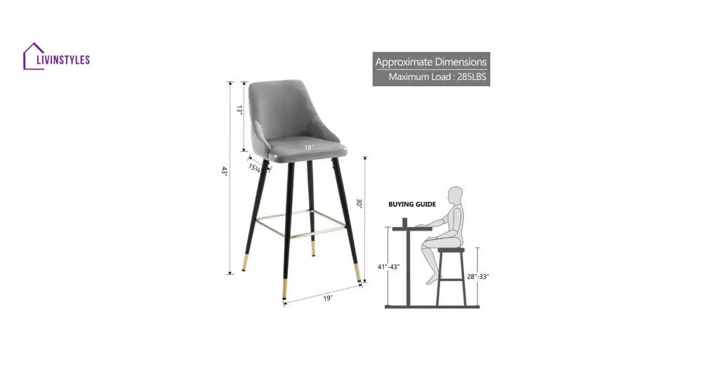 Shubham Grey Color Davan Bar Stool