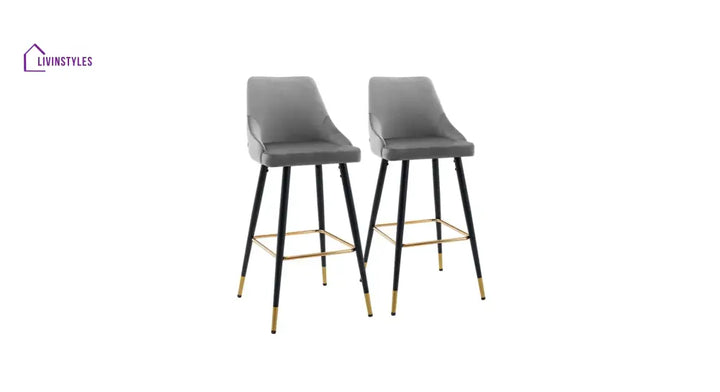 Shubham Grey Color Davan Bar Stool Set Of-2