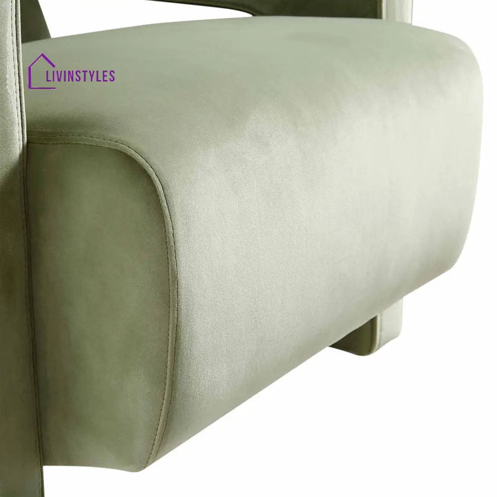 Brompton Sculptural Armchair Lichen Velvet Accent Chairs