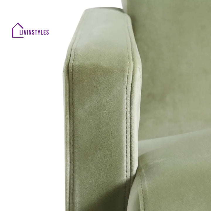 Brompton Sculptural Armchair Lichen Velvet Accent Chairs