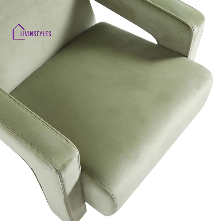 Brompton Sculptural Armchair Lichen Velvet Accent Chairs