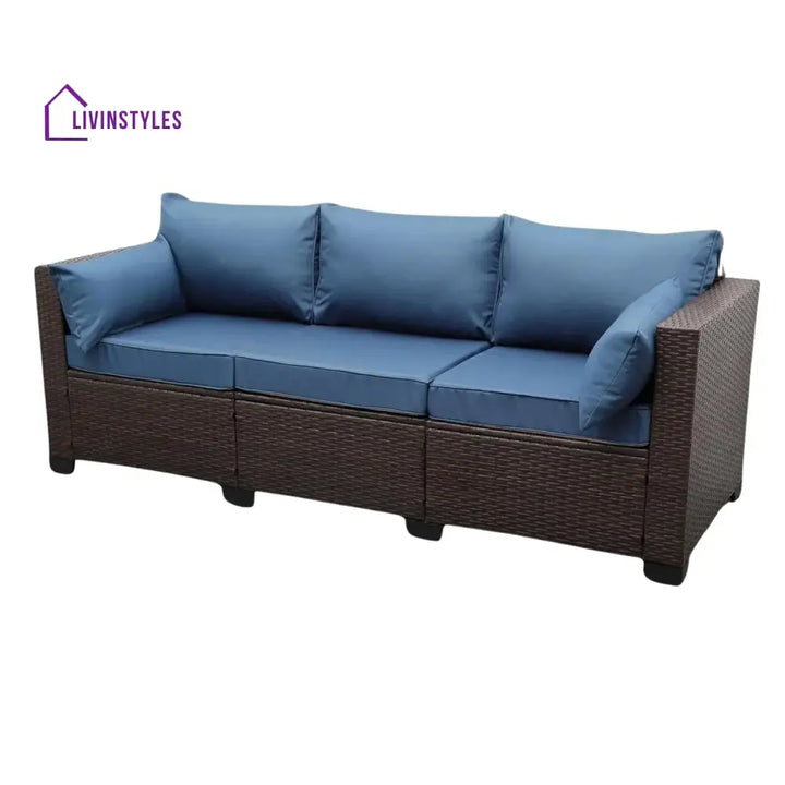 Shui 3-Seater Outdoor Rattan Wicker Patio Sofa - Sofa Set