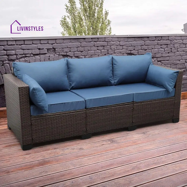 Shui 3-Seater Outdoor Rattan Wicker Patio Sofa - Sofa Set