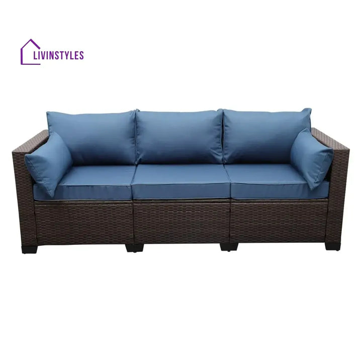 Shui 3-Seater Outdoor Rattan Wicker Patio Sofa - Sofa Set