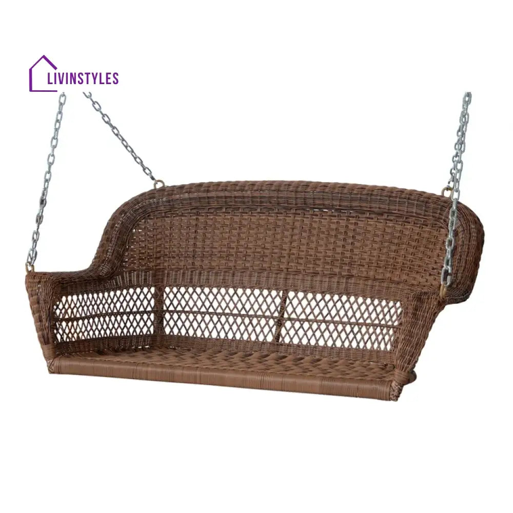 Siân Double Seater Hanging Swing Without Stand For Balcony Garden Swing (Honey) - Swings
