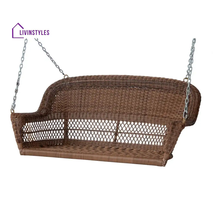Siân Double Seater Hanging Swing Without Stand For Balcony Garden Swing (Honey) - Swings