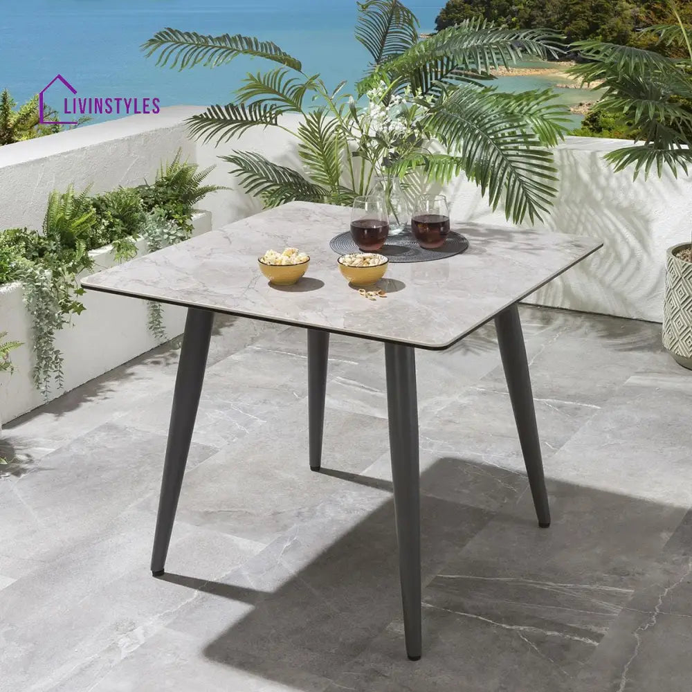 Sias Outdoor Patio Dining Set 4 Chairs and 1 Table Braid & Rope (Grey) - Dining sets