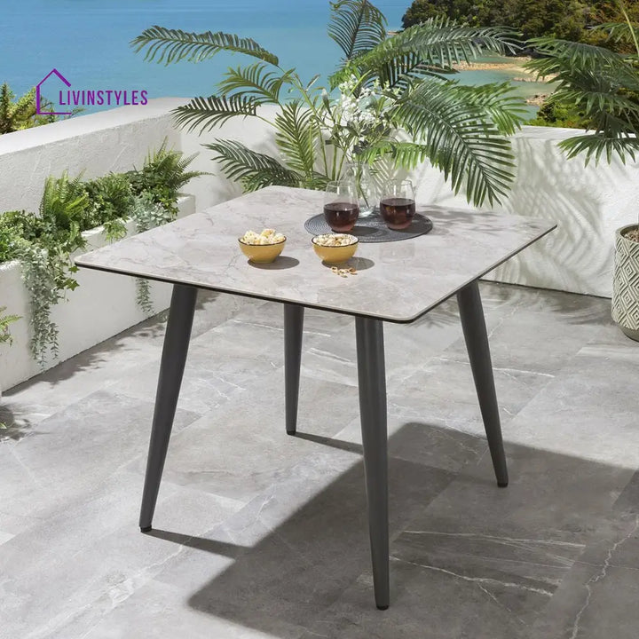 Sias Outdoor Patio Dining Set 4 Chairs and 1 Table Braid & Rope (Grey) - Dining sets